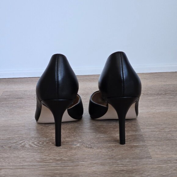 Quince Italian Leather 75mm d’Orsay Pump Black Womens Size 8 New Scratch, No box - Picture 13 of 17